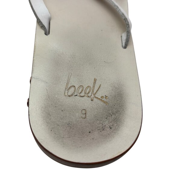 BEEK Sunbeam Leather Flip Flop Sandals Slip On Shoes Women Size 9 White- $139 - Picture 9 of 10